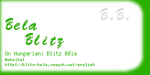 bela blitz business card
